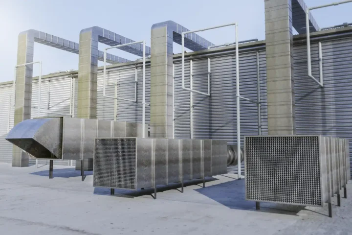 Sistemas de ventilación, campanas extractoras y purificación de aire industrial.